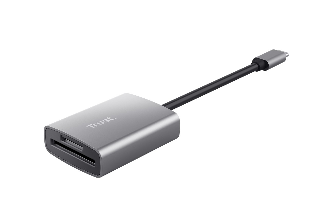 Кардридер Trust Dalyx / USB-C, microSD / SDHC/SDXC, Cable length 8 cm / Silver photo 1 Кардридер Trust Dalyx / USB-C, microSD / SDHC/SDXC, Cable length 8 cm / Silver photo 1