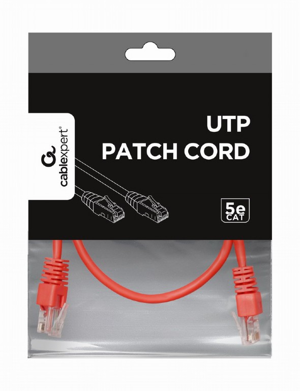 UTP Cat.5e Patch cord, 0.5m, Red photo 2
