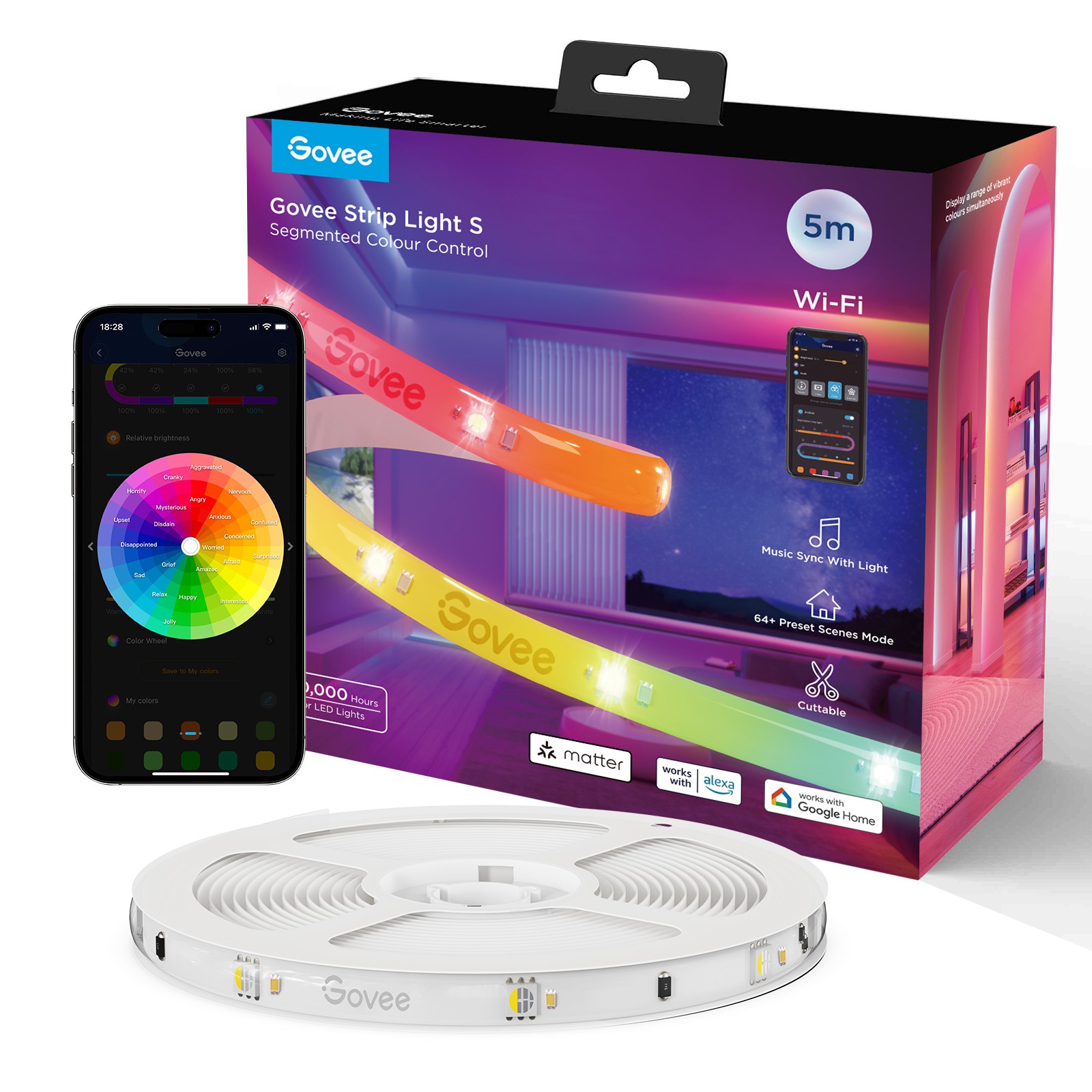 Светодиодная лента GOVEE RGBIC S LED / 5m / Multicolor / Wi-Fi / Bluetooth photo 1