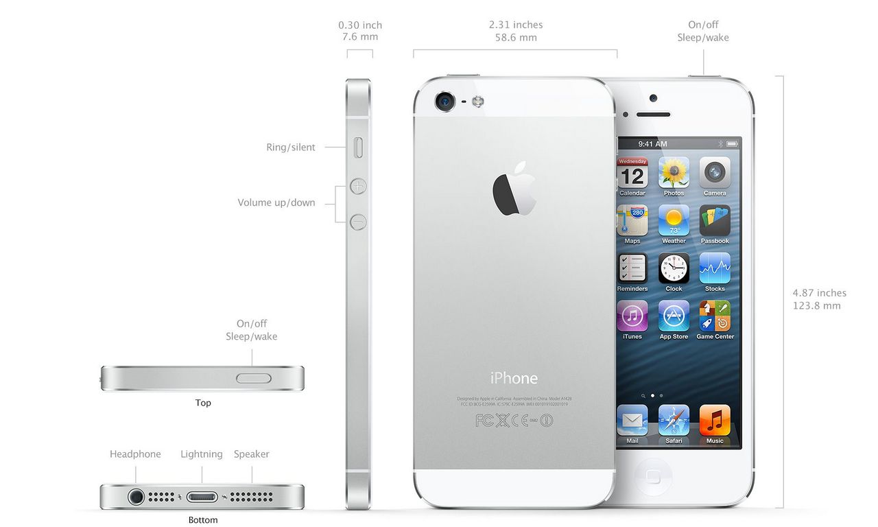 Smartphone Apple iPhone 5 / '' / 1 GB / 16 GB / Alb photo 2