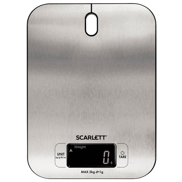 Кухонные весы Scarlett SC-KS57P99, 5 кг, Нержавеющая сталь с черным photo 1