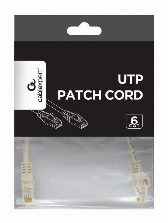 UTP Cat6 Patch cord, 0.25 m, Grey photo 2