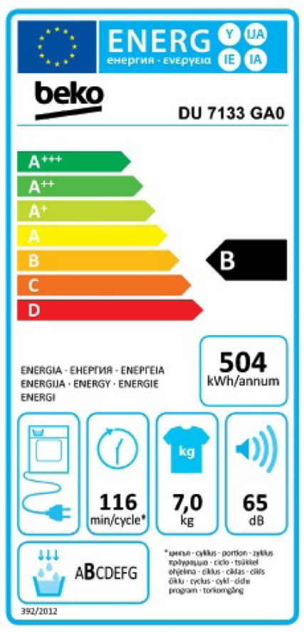 Сушильная машина Beko DU7133GA0 / 7 кг / B / Белый photo 4