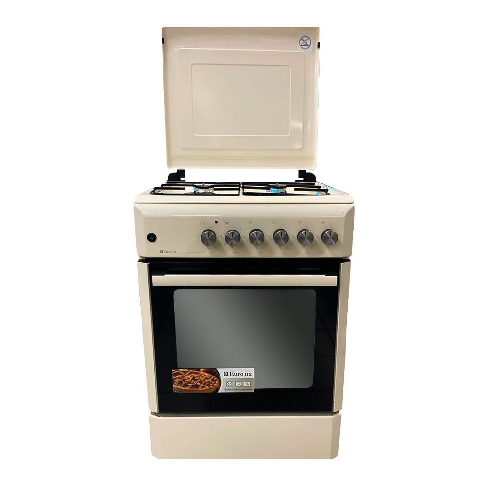 Газовая плита Eurolux KLE6640IBG / 4 конфорок / 60 см / Бежевый photo 1