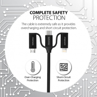 Кабель USB-A/Type-C - Lightning/Type-C/Micro USB Promate PentaPower Black thumbnav 4