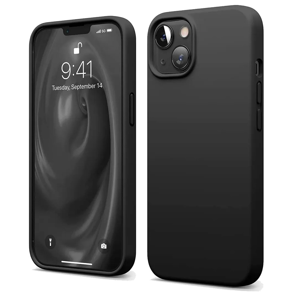 Husa WOO Liquid Silicone iPhone 13, Black photo 2