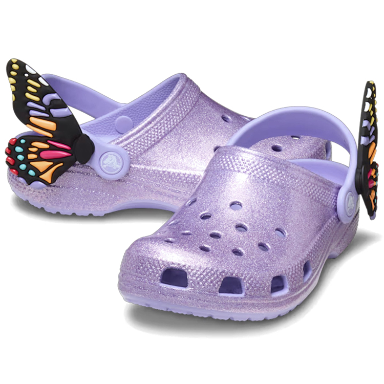 Slapi Crocs Classic IAM Butterfly Clog T pt Femei / 22-23 / Violet photo 4
