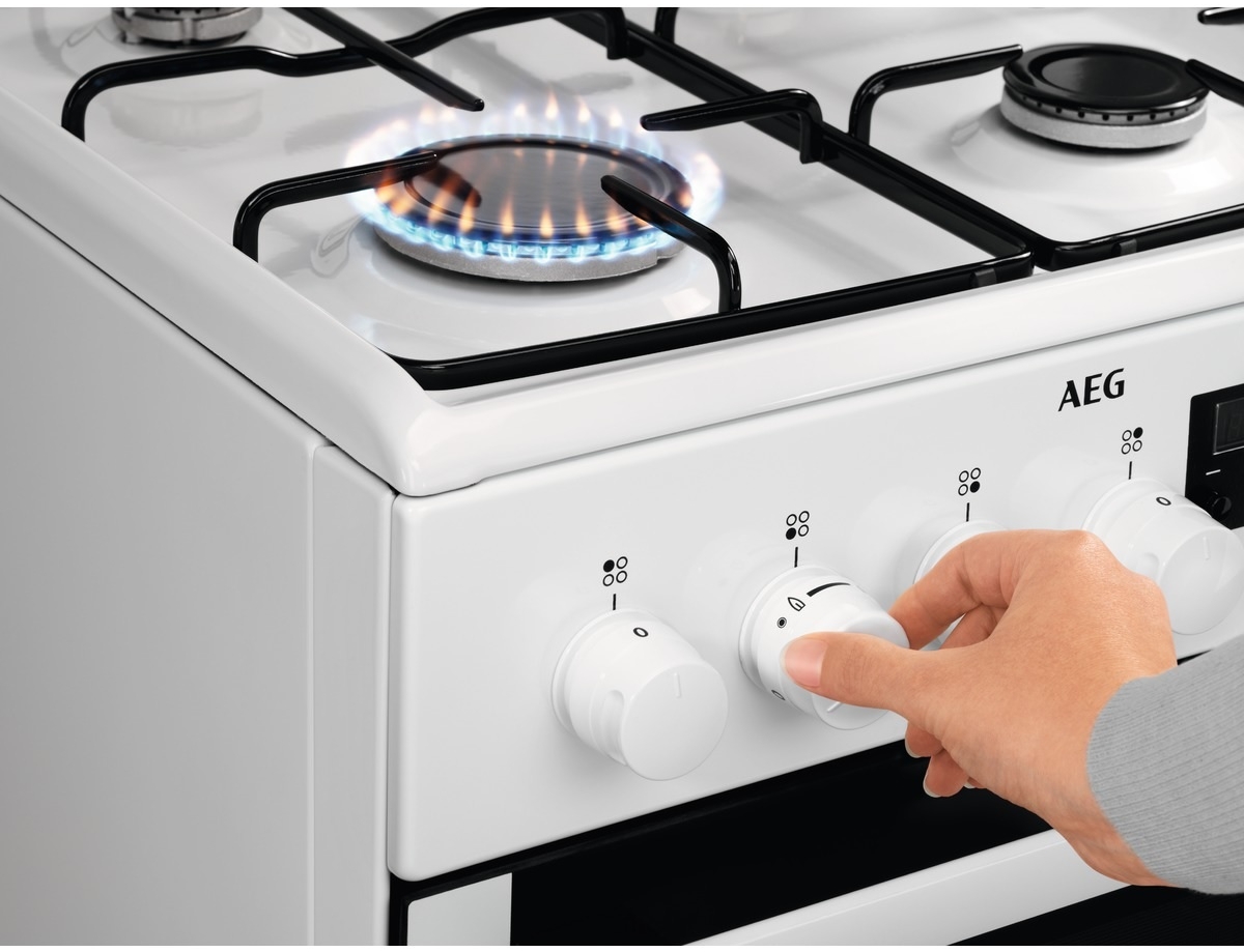 Газовая плита AEG CKB56471BW / 4 конфорок / 50 см / Белый photo 2