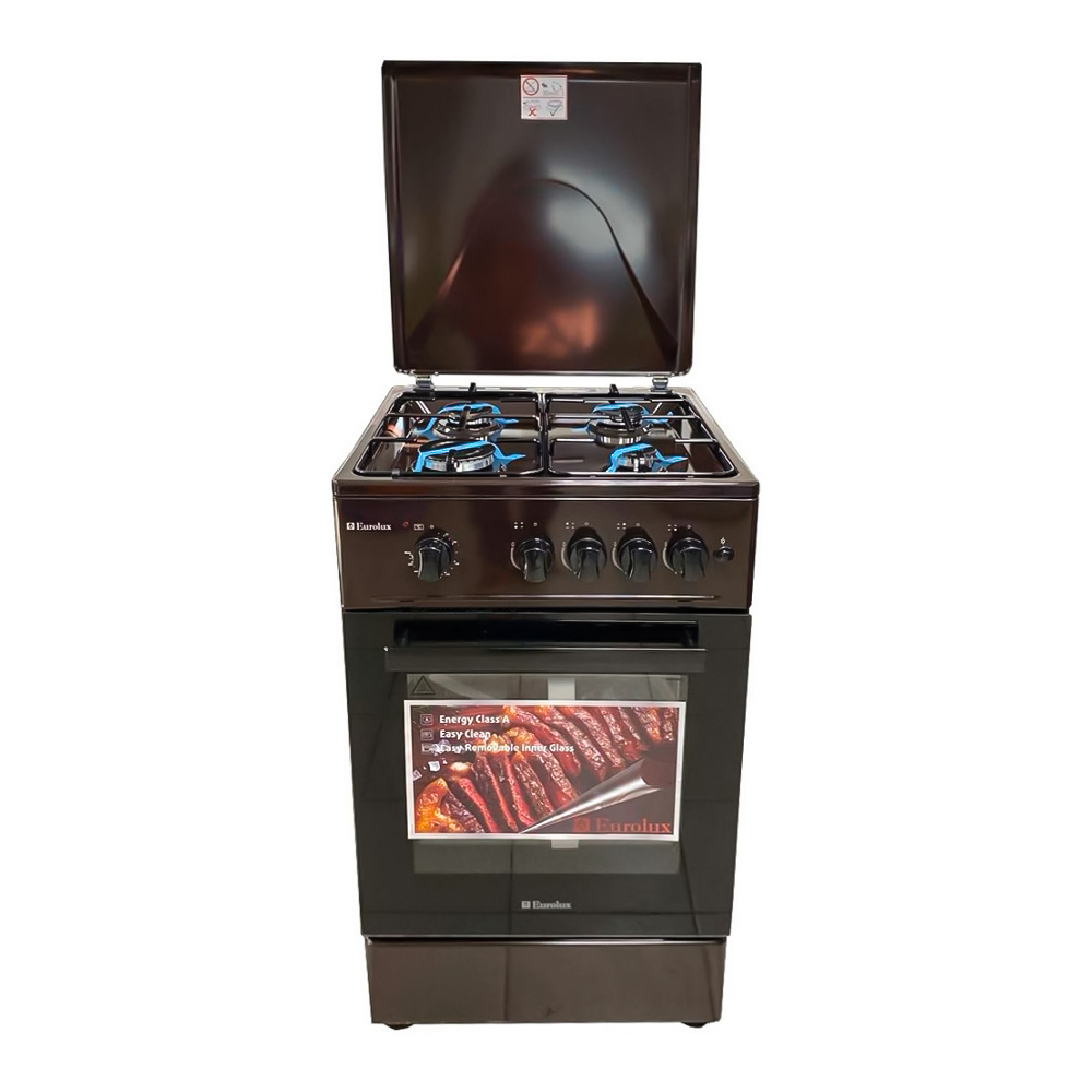 Газовая плита Eurolux TG5540IBW / 4 конфорок / 50 см / Коричневый photo 1 Газовая плита Eurolux TG5540IBW / 4 конфорок / 50 см / Коричневый photo 1