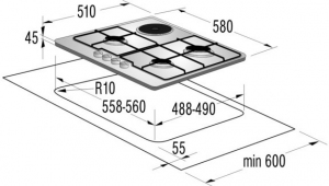 Встраиваемая  газовая панель Gorenje G6N50BX thumbnav 3