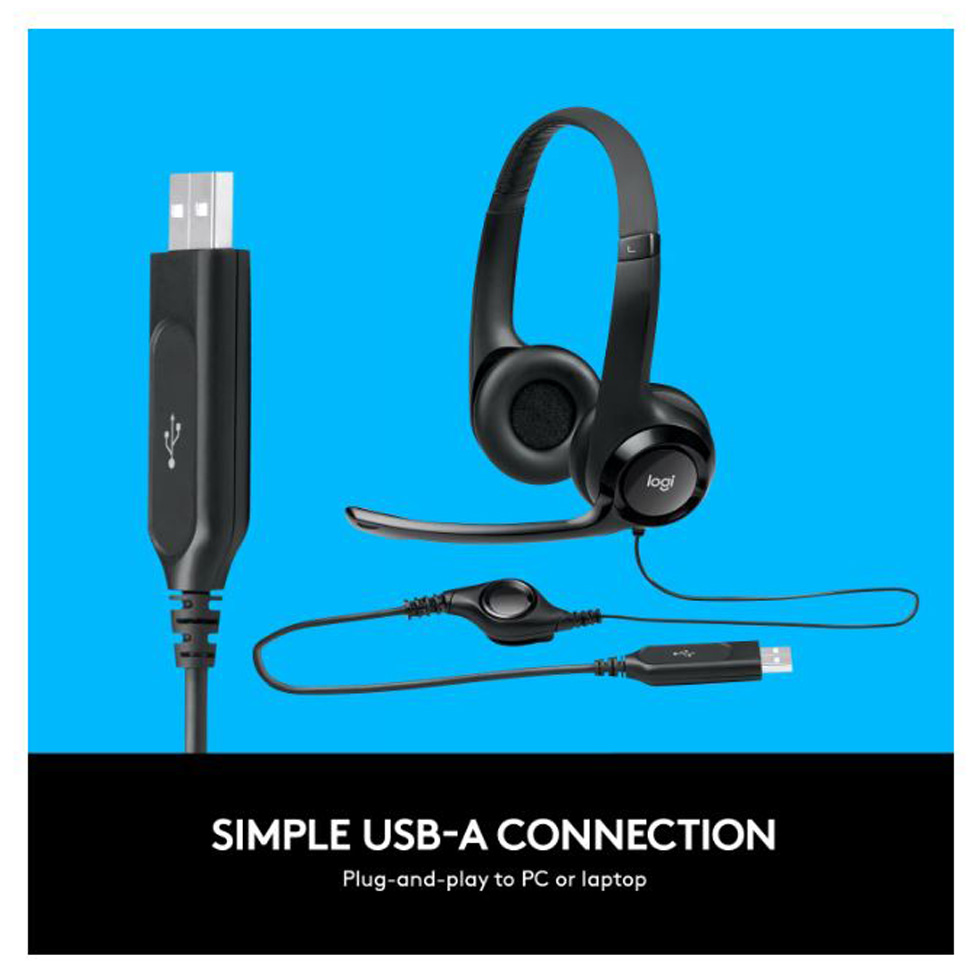 Наушники Logitech H390 Черный Проводные / Дом и Офис / Черный photo 5