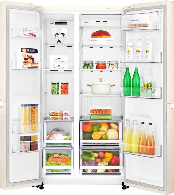 Frigider Side-by-Side LG GCB247SEDC / 626 l / 179 cm / A+ / Bej photo 5