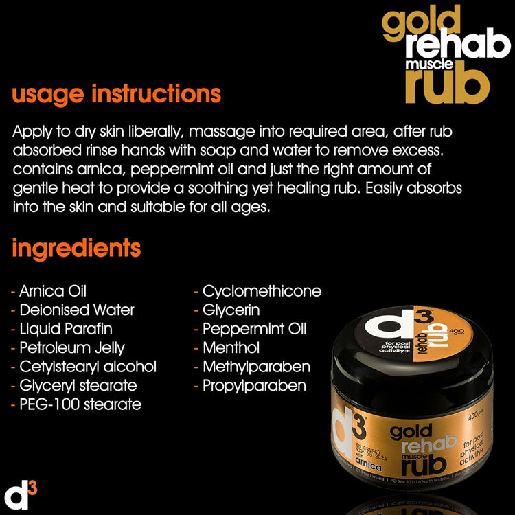 Разогревающий крем d3 Muscle Rehab Rub POST photo 3