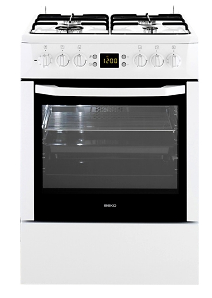 Газовая плита Beko CSM62320DW / 4 конфорок / 60 см / Белый photo 1 Газовая плита Beko CSM62320DW / 4 конфорок / 60 см / Белый photo 1