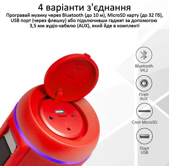 Boxa portabila Promate SILOXRED Rosu photo 6