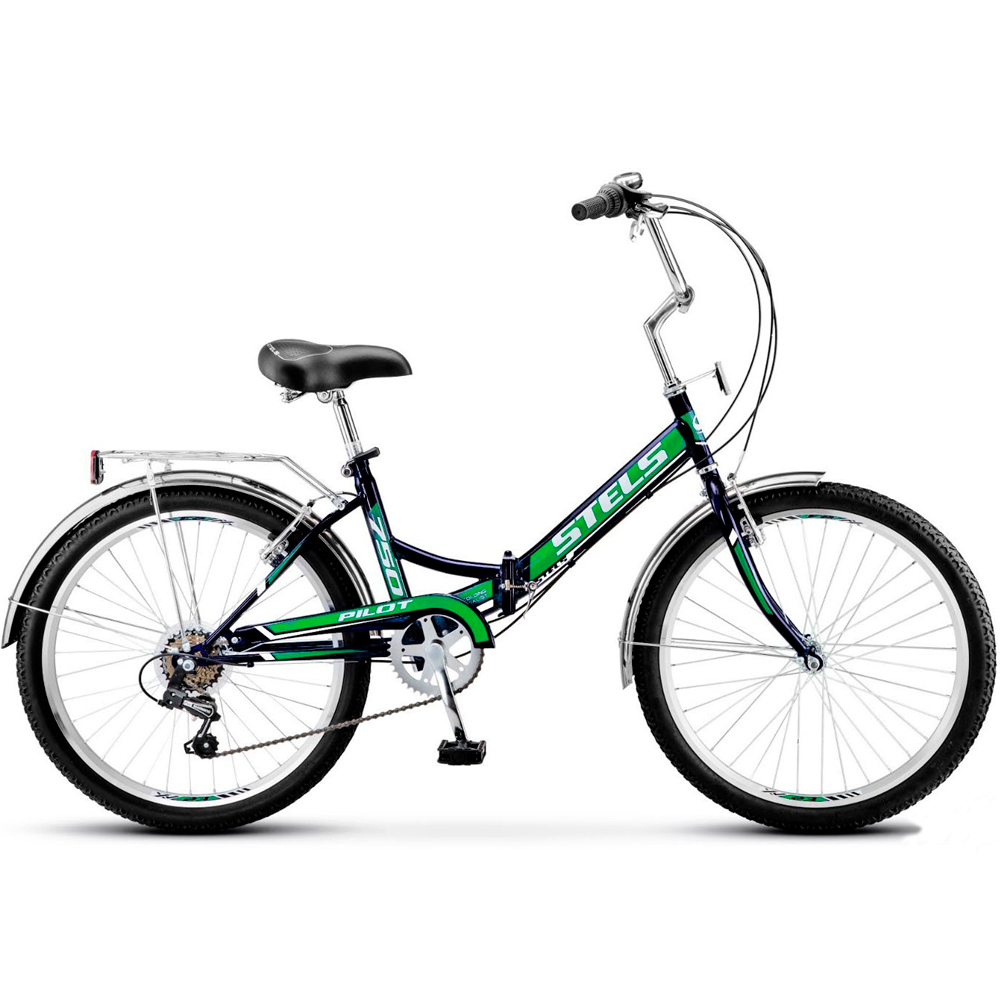 Biciclete pliabile STELS Pilot 750 / Negru-verde / 1x6 photo 1