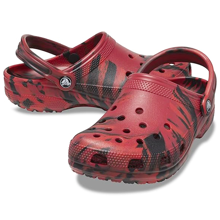Slapi Crocs Classic Marbled Clog pt Barbati / 41-42 / Rosu-negru photo 3