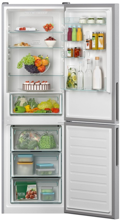 Frigider cu doua usi Candy CCE4T618ES / 341 l / 185 cm / E / Gri photo 2