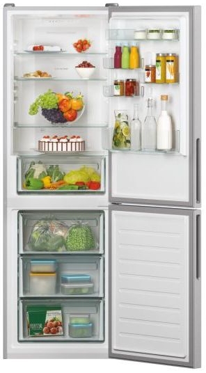 Frigider cu doua usi Candy CCE3T618FS / 342 l / 185 cm / F / Gri photo 2