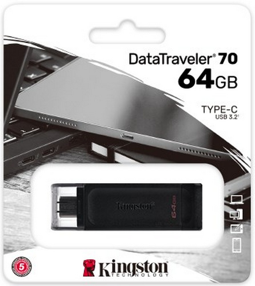 USB Флэш Kingston DataTraveler 70 64GB Black photo 3