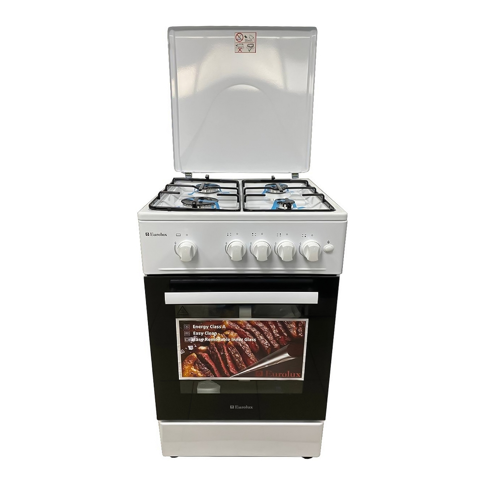 Газовая плита Eurolux TG5540IW / 4 конфорок / 50 см / Белый photo 1