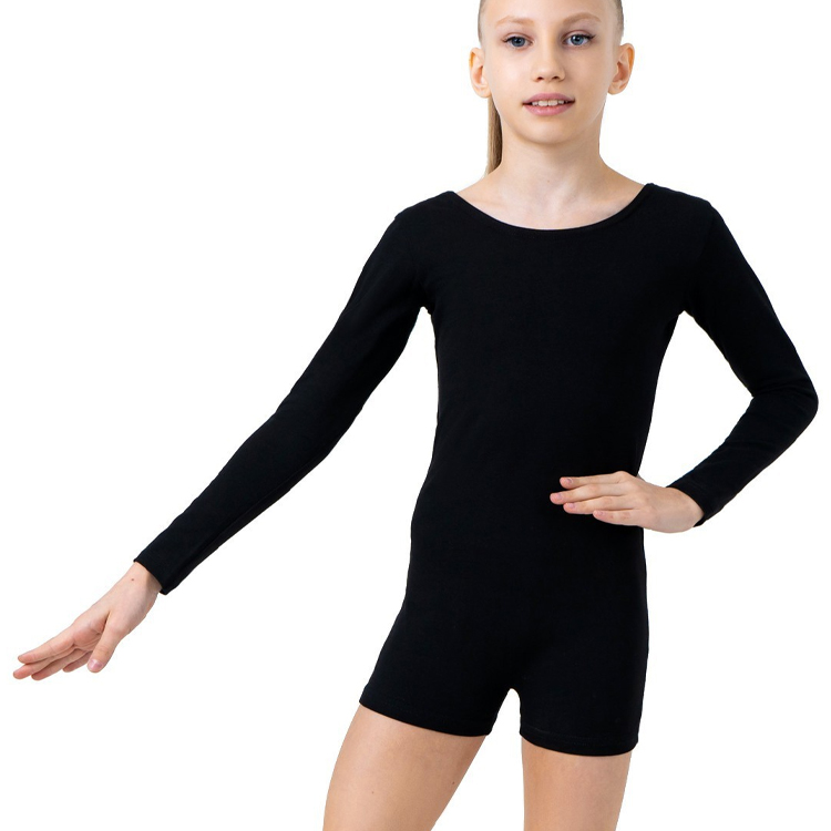 Costum p/u gimnastica cu sorti maneca lunga Grace Dance Gymnastic leotard long sleeve with shorts photo 1