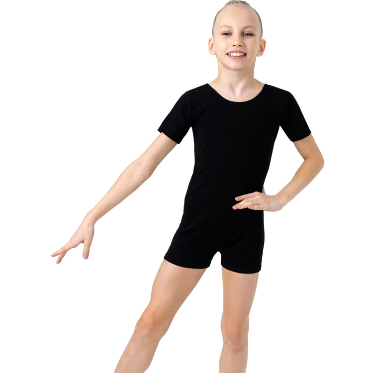 Costum pentru gimnastica cu sorti maneca scurta Grace Dance Gymnastic leotard short sleeve with shorts photo 2