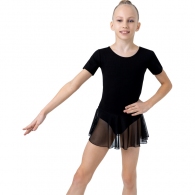 Купальник гимнастический с юбкой короткий рукав Grace Dance Gymnastic leotard thumbnav