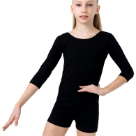 Costum pentru gimnastica cu sorti maneca 3/4 Grace Dance Gymnastic leotard sleeve 3/4 with shorts thumbnav 1