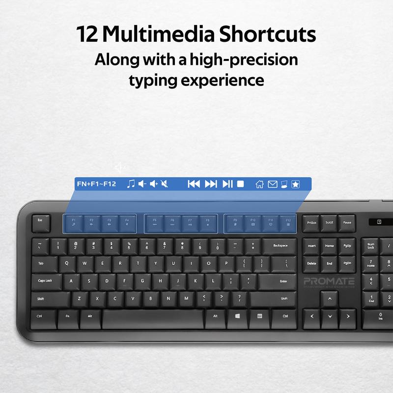 Tastatura + mouse fara fir Promate ProCombo 6 / Membrana photo 4