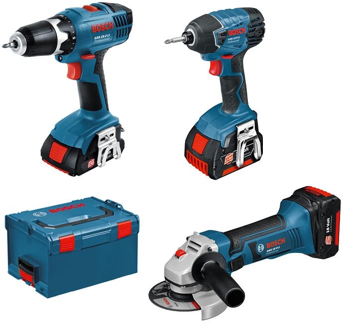 Set de instrumente Bosch GWS 18V-LI + GDR 18V-LI +GSR 18 V-Li + L-BOXX, 0615990CL1 Ungaria photo 1 Set de instrumente Bosch GWS 18V-LI + GDR 18V-LI +GSR 18 V-Li + L-BOXX, 0615990CL1 Ungaria photo 1