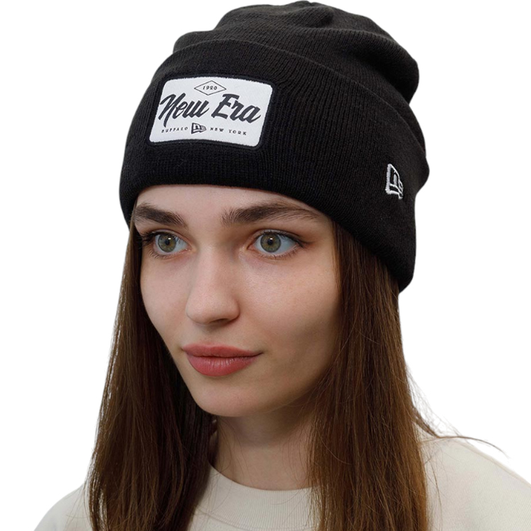 Caciula New Era Wide Cuff Patch Knit One size Negru photo 3