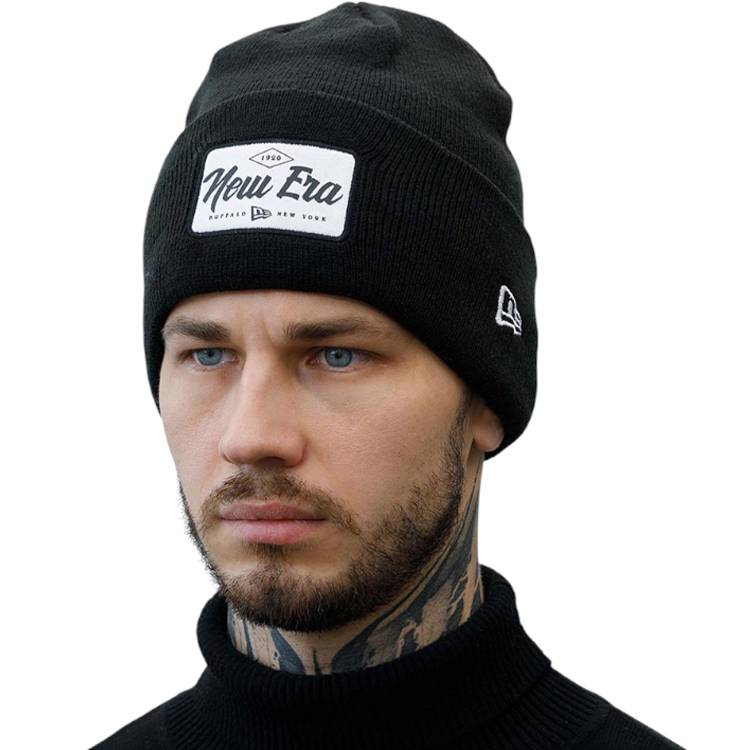 Caciula New Era Wide Cuff Patch Knit One size Negru photo 5