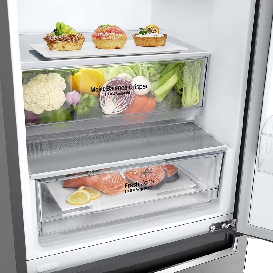 Frigider cu doua usi LG GBB61PZJMN / 341 l / 186 cm / E / Gri photo 3