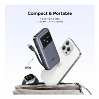Внешний аккумулятор Ugreen 10000mAh 30W Uno Series Cables Type-C Space Gray thumbnav 6