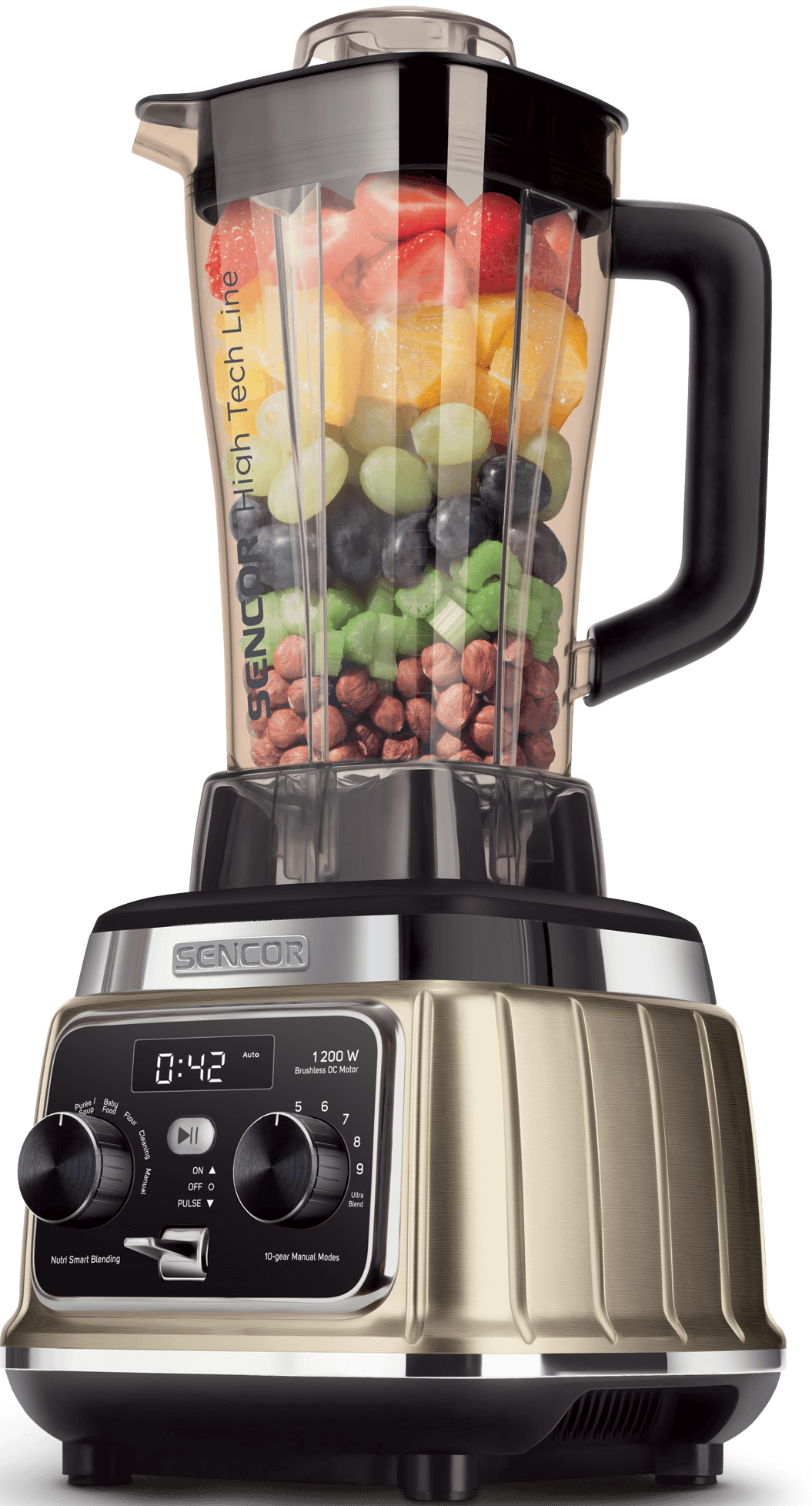 Blender Sencor SBU 9000NP, 1200 W, 9 trepte viteza, Negru cu inox photo 1