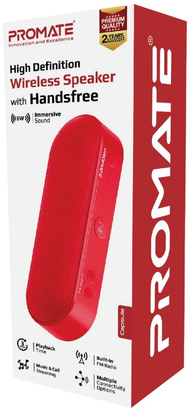Boxa portabila Promate CAPSULE Rosu photo 6