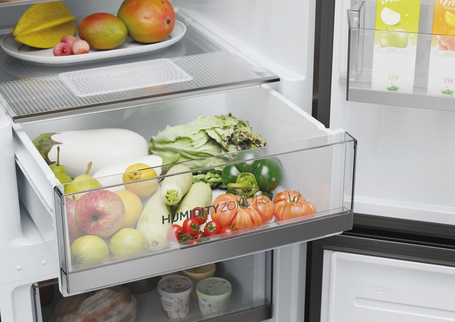 Frigider cu doua usi Haier HDW1620CNPK / 341 l / 200 cm / C / Gri photo 4