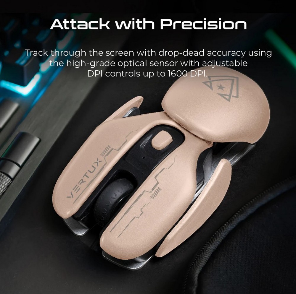 Mouse fara fir Vertux Glider Roz / Optic / Roz photo 4