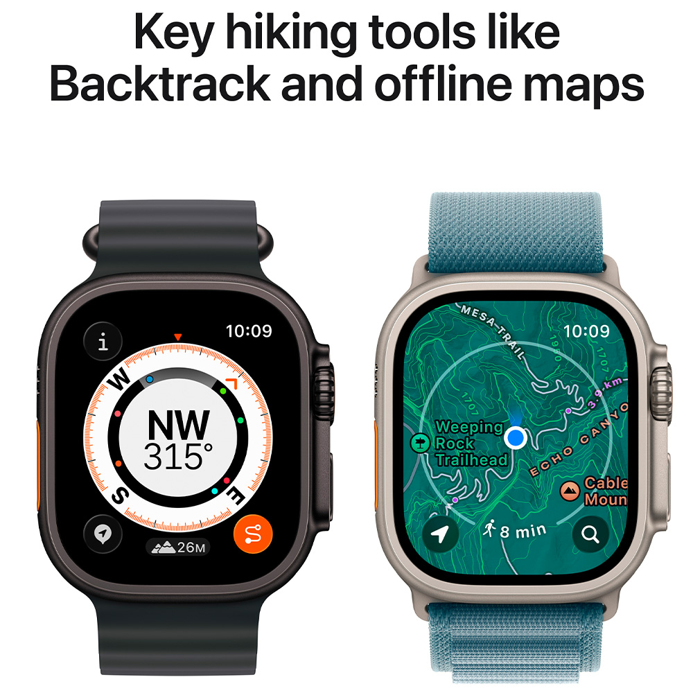 Ceas inteligent Apple Watch Ultra 3 GPS + Cellular 49mm Natural Titanium Case with Light Blue Alpine Loop - Medium photo 5