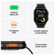 Ceas inteligent Apple Watch Ultra 3 GPS + Cellular 49mm Natural Titanium Case with Light Blue Alpine Loop - Medium thumbnav 3