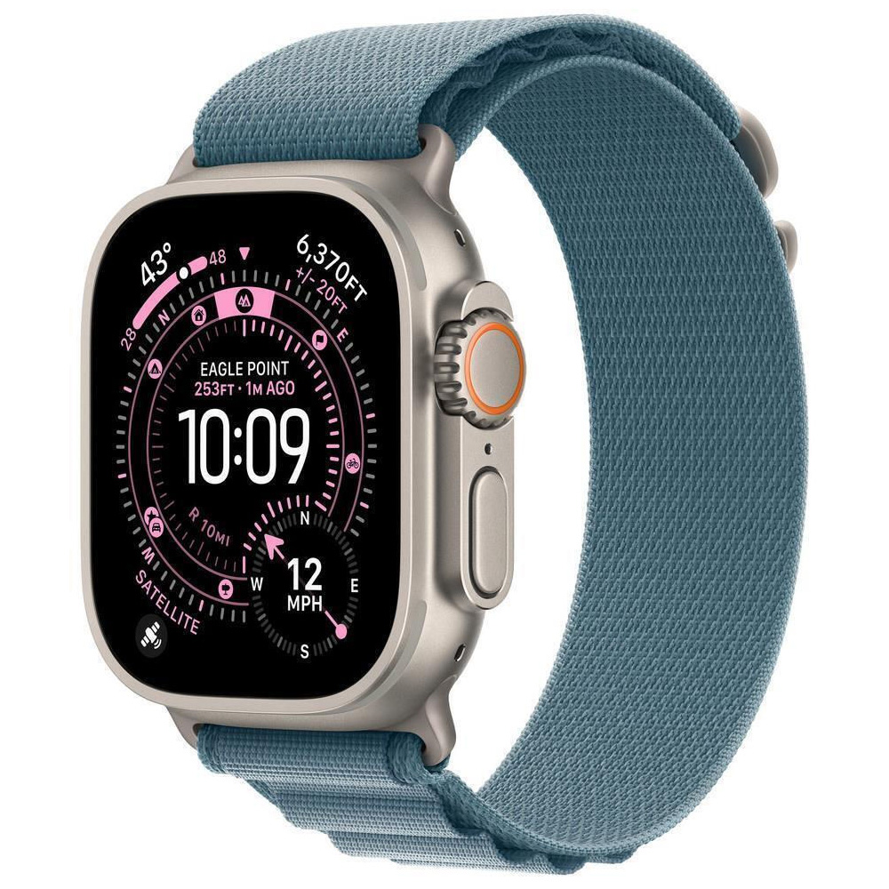 Ceas inteligent Apple Watch Ultra 3 GPS + Cellular 49mm Natural Titanium Case with Light Blue Alpine Loop - Large photo 2