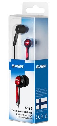 Căști Sven E-130 Negru cu rosu Cu fir / Home and Office / Negru cu rosu photo 4
