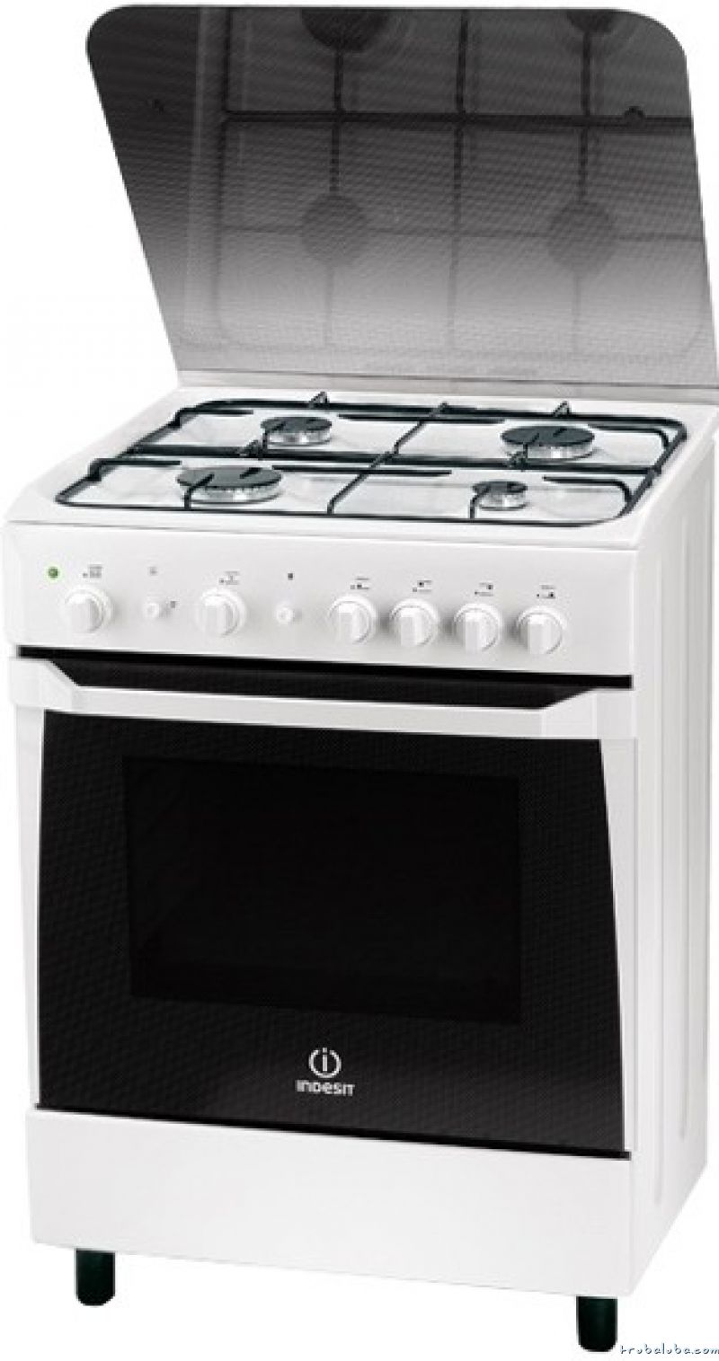 Газовая плита Indesit KN6G21S(X)/RO / 4 конфорок / 60 см / Нержавеющая сталь photo 1