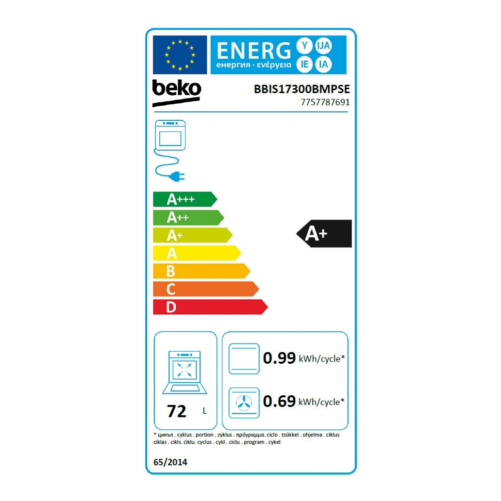 Cuptor electric incorporabil Beko BBIS17300BMPSE / 72 l. / A+ / Negru photo 5