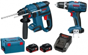 Masina de gaurit si insurubat  cu acumulator Bosch GBH 18-V-LI + GSR 18-2-LI KIT in L-BOXX, 0615990CT9 thumbnav 1
