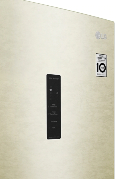 Frigider cu doua usi LG GAB509CETL / 384 l / 203 cm / A+ / Bej photo 3