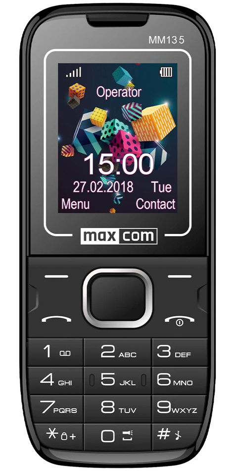 Кнопочный телефон Maxcom MM135 Dual-SIM Черный/синий photo 1 Кнопочный телефон Maxcom MM135 Dual-SIM Черный/синий photo 1