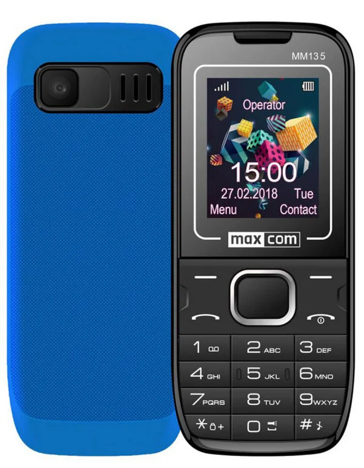 Кнопочный телефон Maxcom MM135 Dual-SIM Черный/синий photo 2