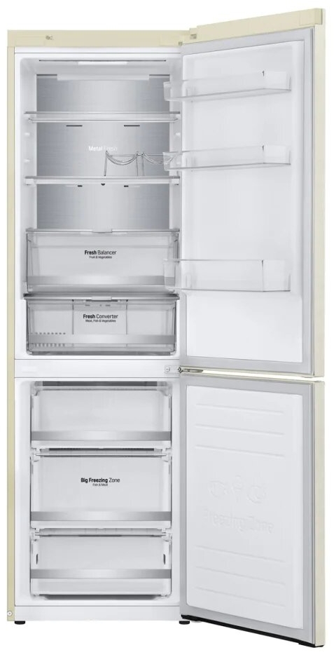 Frigider cu doua usi LG GAB459SEUM / 374 l / 186 cm / A++ / Bej photo 6
